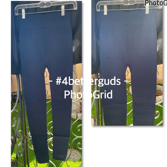 NEW Yelete Insulated Fleece Lined Stretch Seamless Slim Leggings Navy One Size - Picture 3 of 16